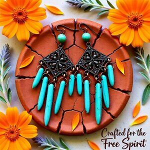 Extra Large Dangle Earrings! Coastal Cowgirl ~ SouthWestern ~ Boho Chandeliers